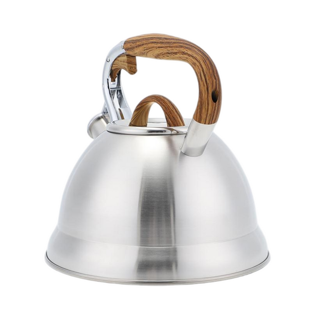 Factory Wholesale 3L Whistling Tea Kettle Tea Pot Customized Color Stainless Steel Hot Water for ALL Stovetop with Wood Handle