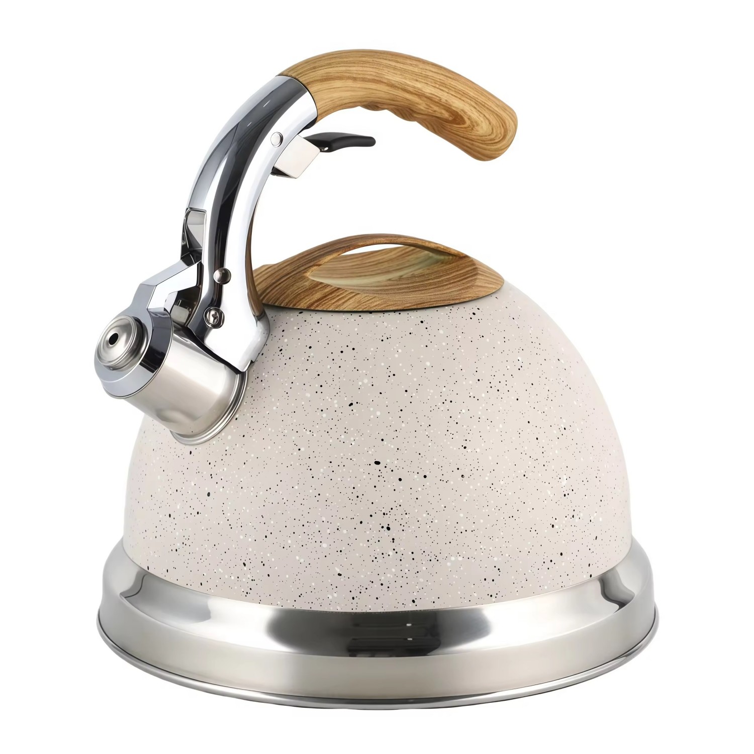 Factory Wholesale 3L Whistling Tea Kettle Tea Pot Customized Color Stainless Steel Hot Water for ALL Stovetop with Wood Handle
