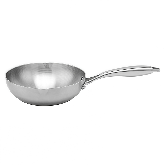Hybrid TriPly Stainless Steel Nonstick Wok With Handle No Coating Nonstick Cookware Support ODM/OEM Non Toxic NO PFAS PFAS