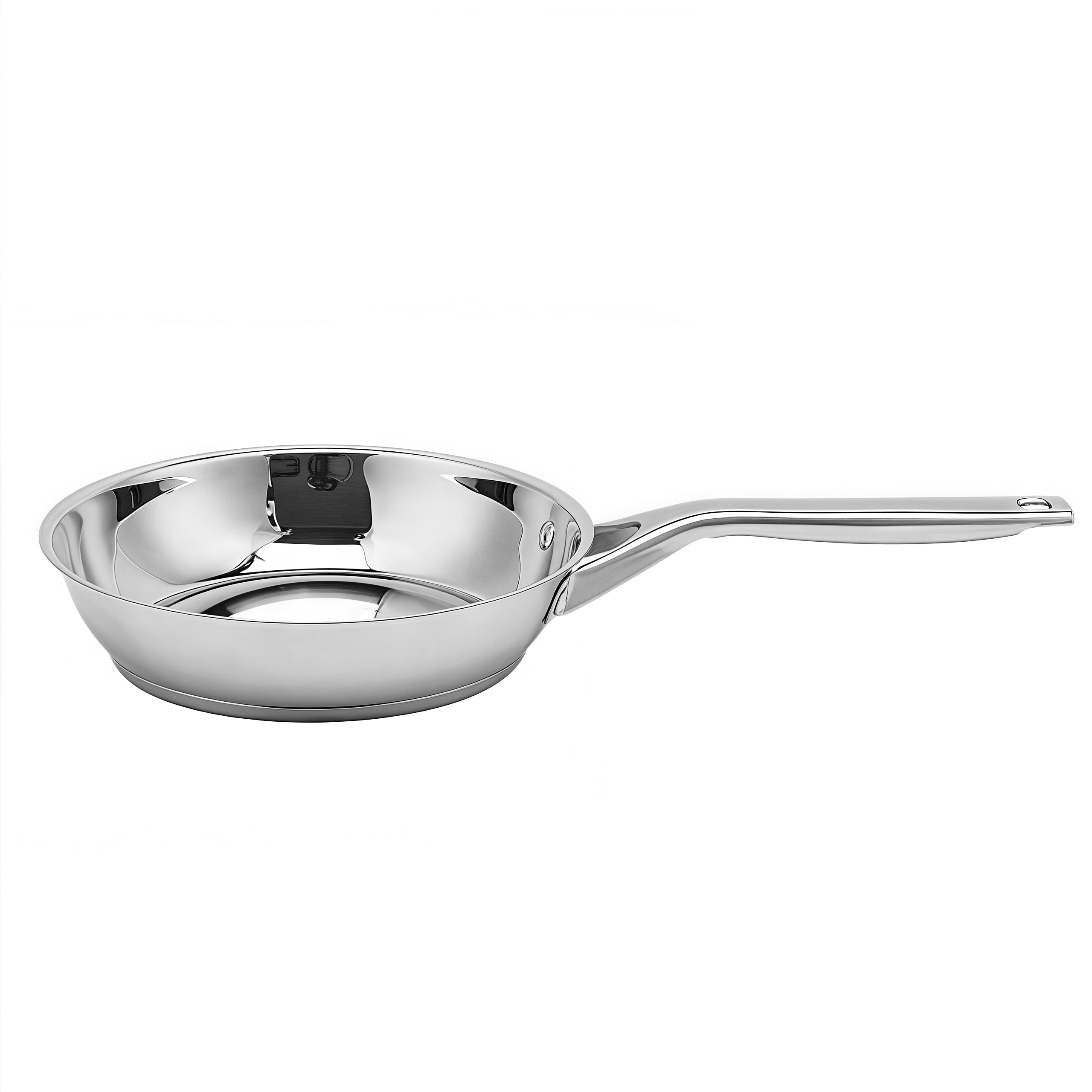 Hot Sale Wholesale Tri-ply Base Stainless Steel Pan 20/24/26/28cm 8inch/10inch/12inch Non-Coating Cookware Frying Pan