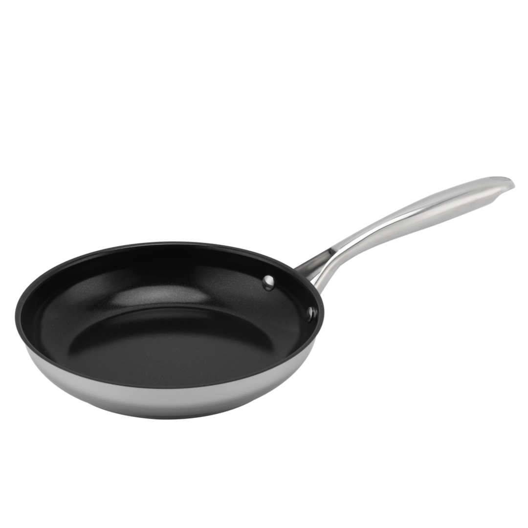Hot Sale Wholesale Tri-ply Base Stainless Steel Pan 20/24/26/28cm 8inch/10inch/12inch Non-stick Ceramic Coating Cookware Frying Pan