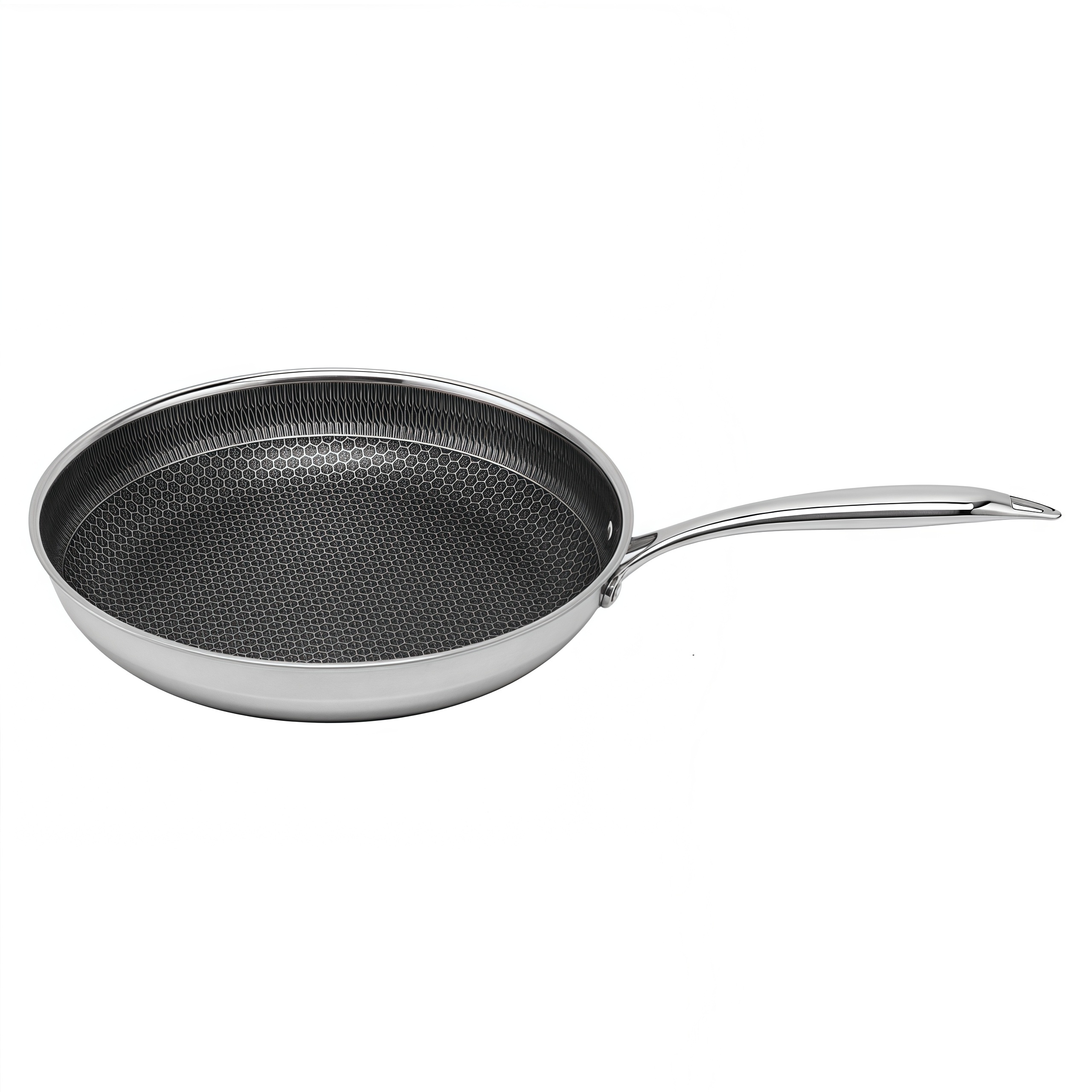 Hybrid Cookware 8/10/12 Inch Cookware Frying Pan Nonstick Honeycomb 20/24/28 Cm Tri-ply Stainless Steel Pan Set Skillets