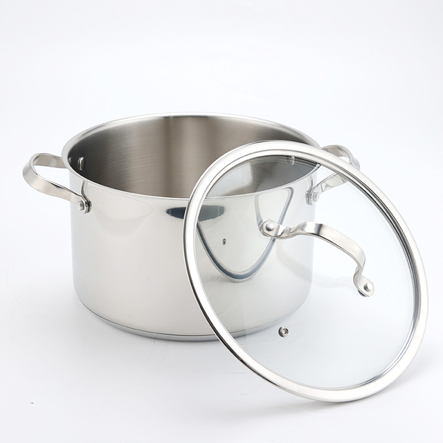 Wholesale Custom 10 Piece Stainless Steel Impact Bonded Bottom Pots and Pans Non-Toxic Kitchen Cookware Set