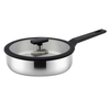 Wholesale Custom 9 Piece Nylon Black Handle Stainless Steel Impact Bonded Bottom Pots And Pans Non-Toxic Kitchen Cookware Set