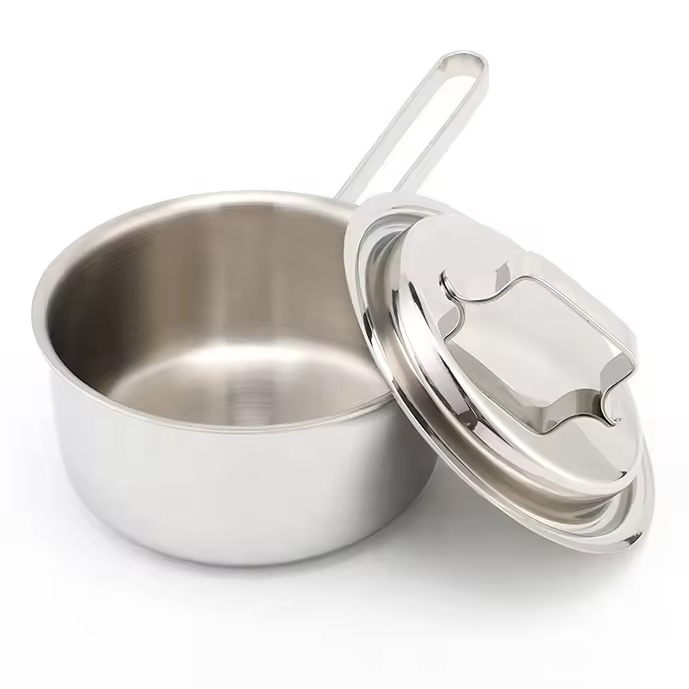 New Designer Korean Style 304 Triply Stainless Steel Kitchen Induction Stainless Steel Cookware Sets Cooking Pot Set