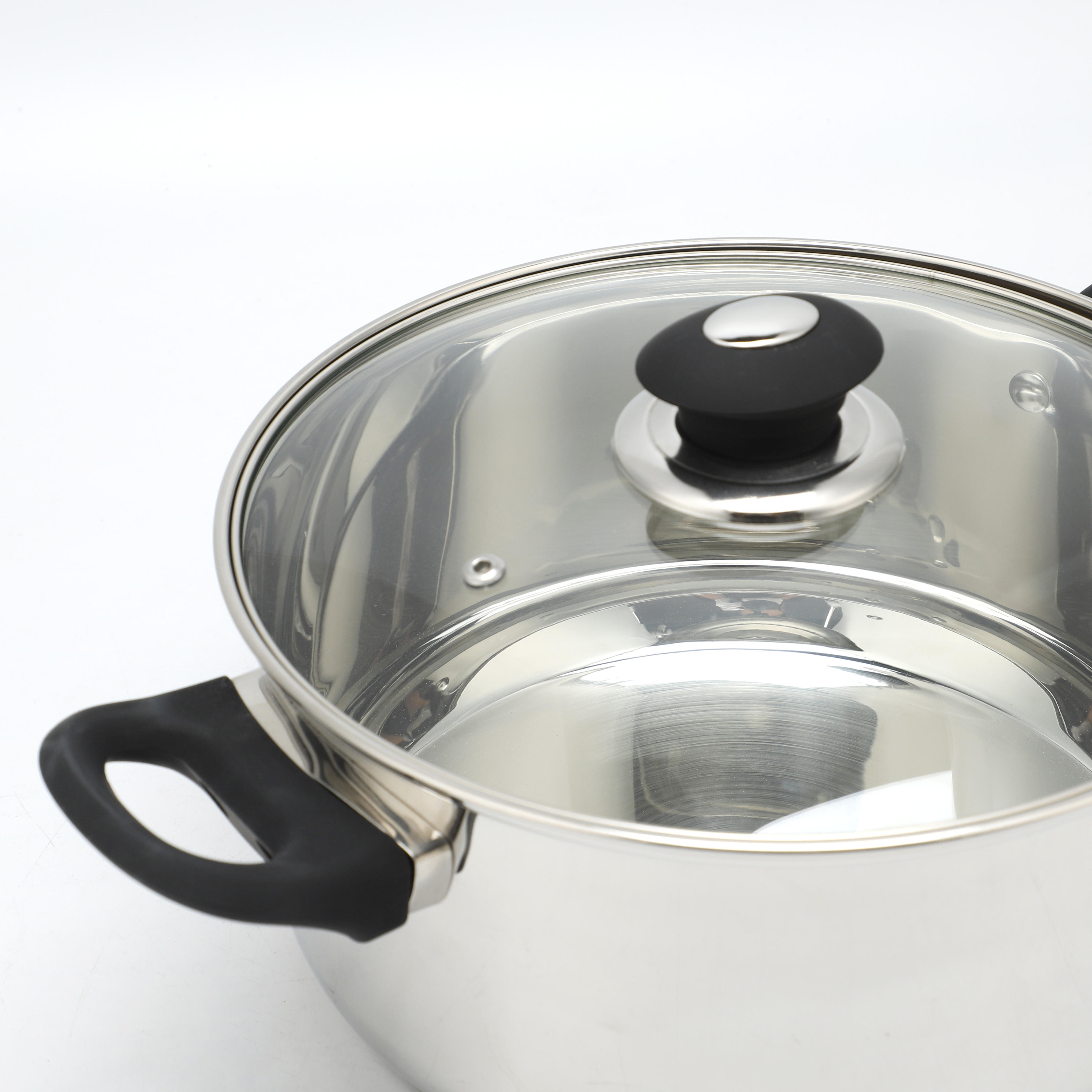 Factory Direct Sales Multi-purpose 3 Layers Steam Pot Stainless Steel Steam Cooker with Steamer Basket and Tempered Glass Lid