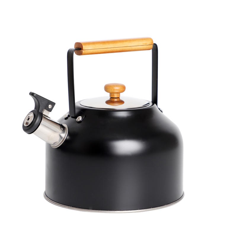 Retro Design Top Ranking Kitchen Food Grade Stainless Steel Stove Top Whistling Tea Kettle Teapot with Black Coating