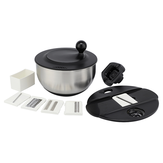 Multifunction Fruits Vegetables Large 5L Stainless Steel Salad Spinner With Grater