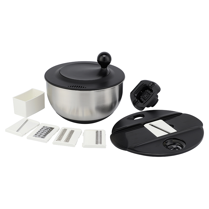 Multifunction Fruits Vegetables Large 5L Stainless Steel Salad Spinner With Grater