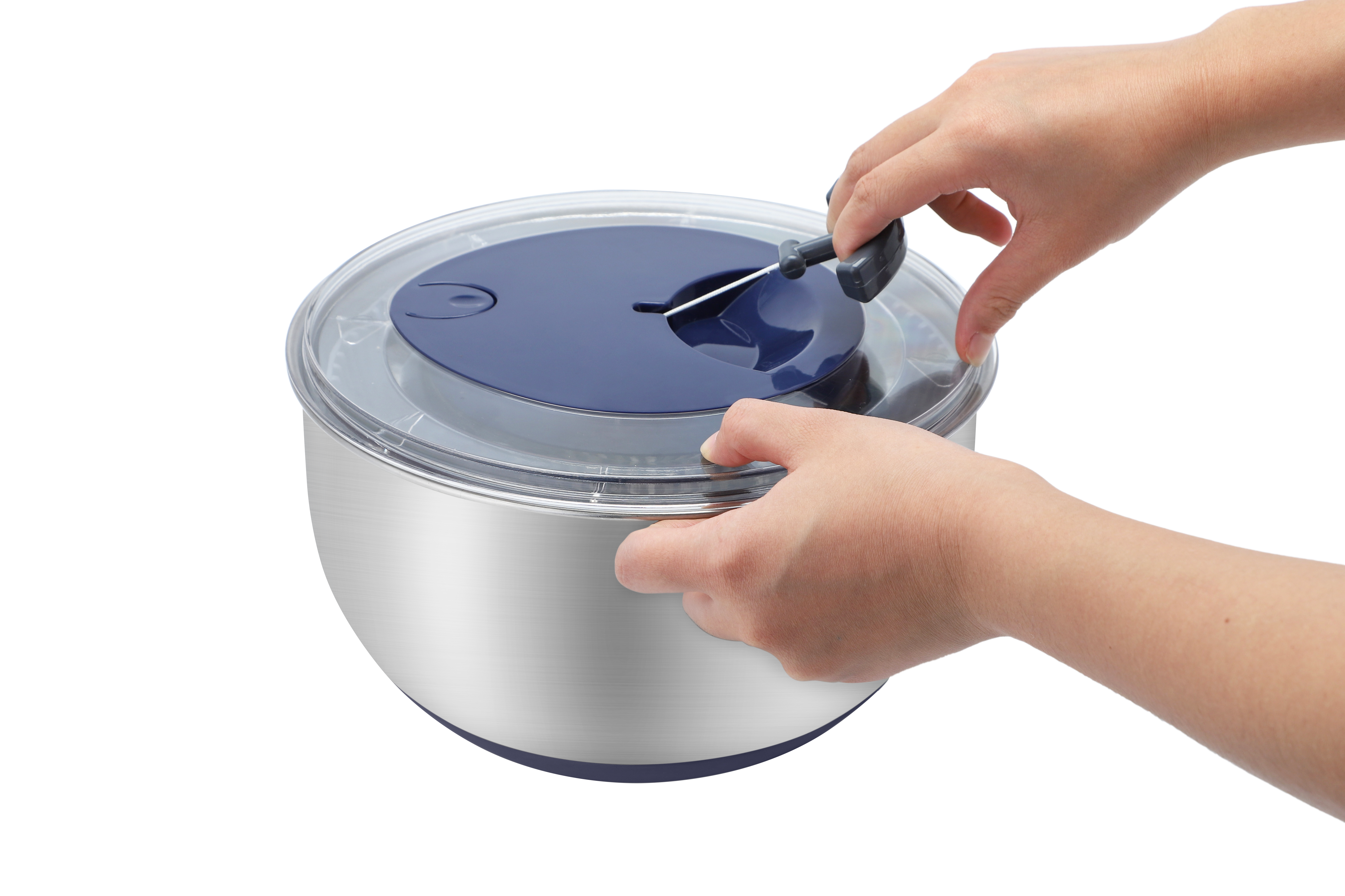 Stainless Steel Salad Spinner Slicer Fruit Vegetable Washer and Dryer Kitchen Vegetable Salad Spinner