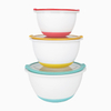 Non Slip Silicone Bottom Plastic Mixing Bowls Set With Airtight Lids