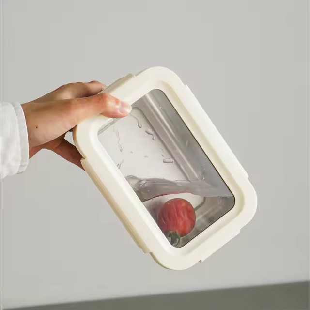 Design 304/316 Stainless Steel Fresh-keeping Box Snap-on Refrigerator Storage Box Heating Food Grade Microwave sealed Box
