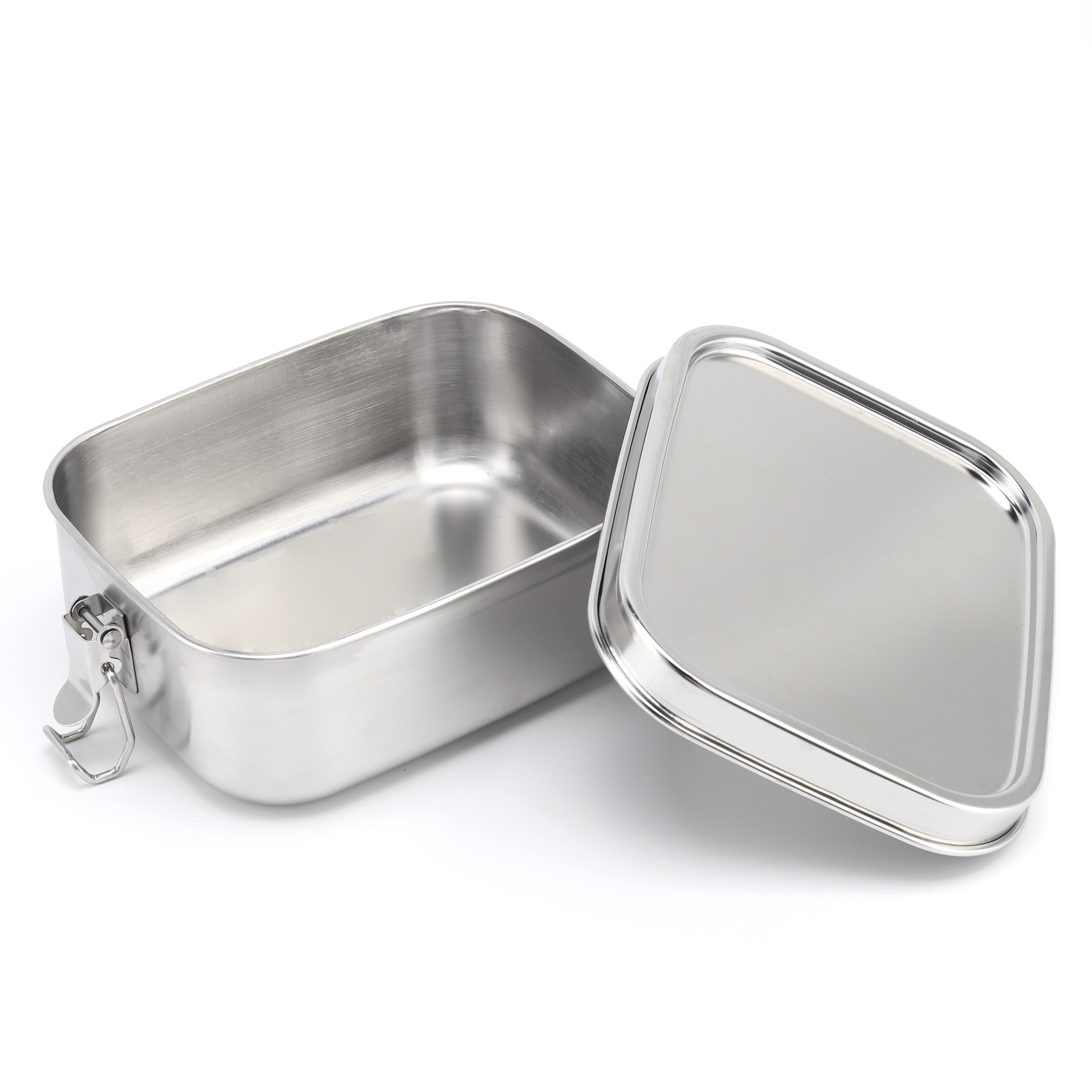 New Stainless Steel Sandwich Box School Metal Bento Lunch Box Kids Food Container With Lid With Leakproof Lid