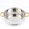 Factory Direct Sales Multi-purpose 2 Layers Steam Pot Stainless Steel Steam Cooker with Steamer Basket and Tempered Glass Lid