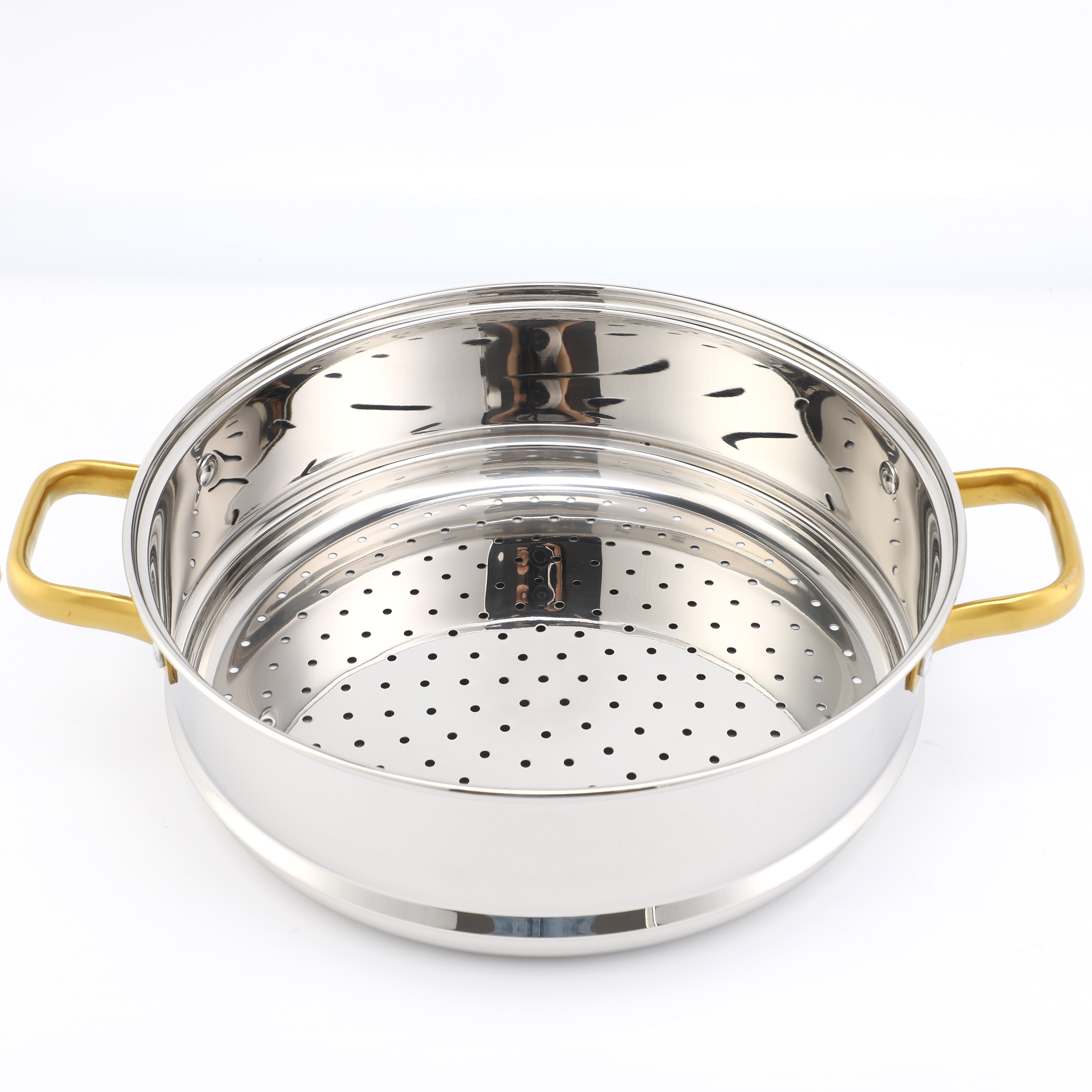 Factory Direct Sales Multi-purpose 2 Layers Steam Pot Stainless Steel Steam Cooker with Steamer Basket and Tempered Glass Lid