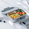 New Design 304 Stainless Steel Fresh-keeping Box Snap-on Refrigerator Storage Tin Box Heating Food Grade Microwave Sealed Box
