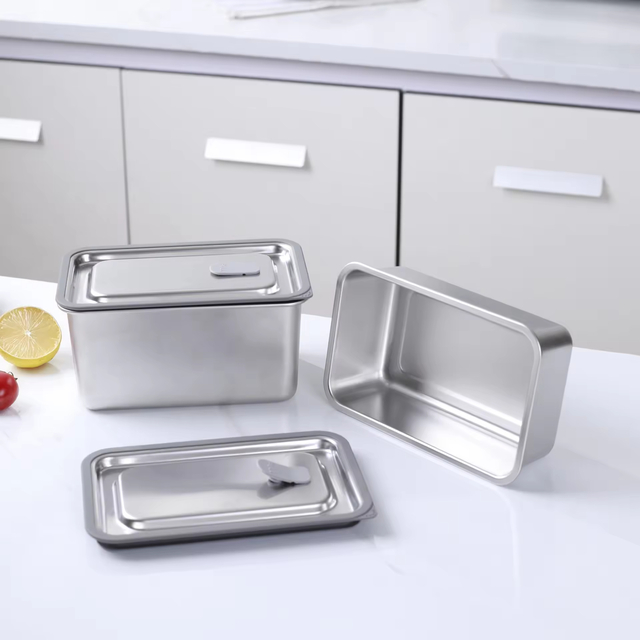 Design 304 Stainless Steel Fresh-keeping Lunch Box Stainless Steel Cover Leak-proof Heating Food Grade Microwave Sealed Box