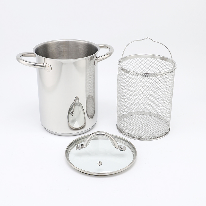 Asparagus Steamer Pot with Mesh Basket-3 Quart Stainless Steel Vegetable Cooker with Tempered Glass Lid