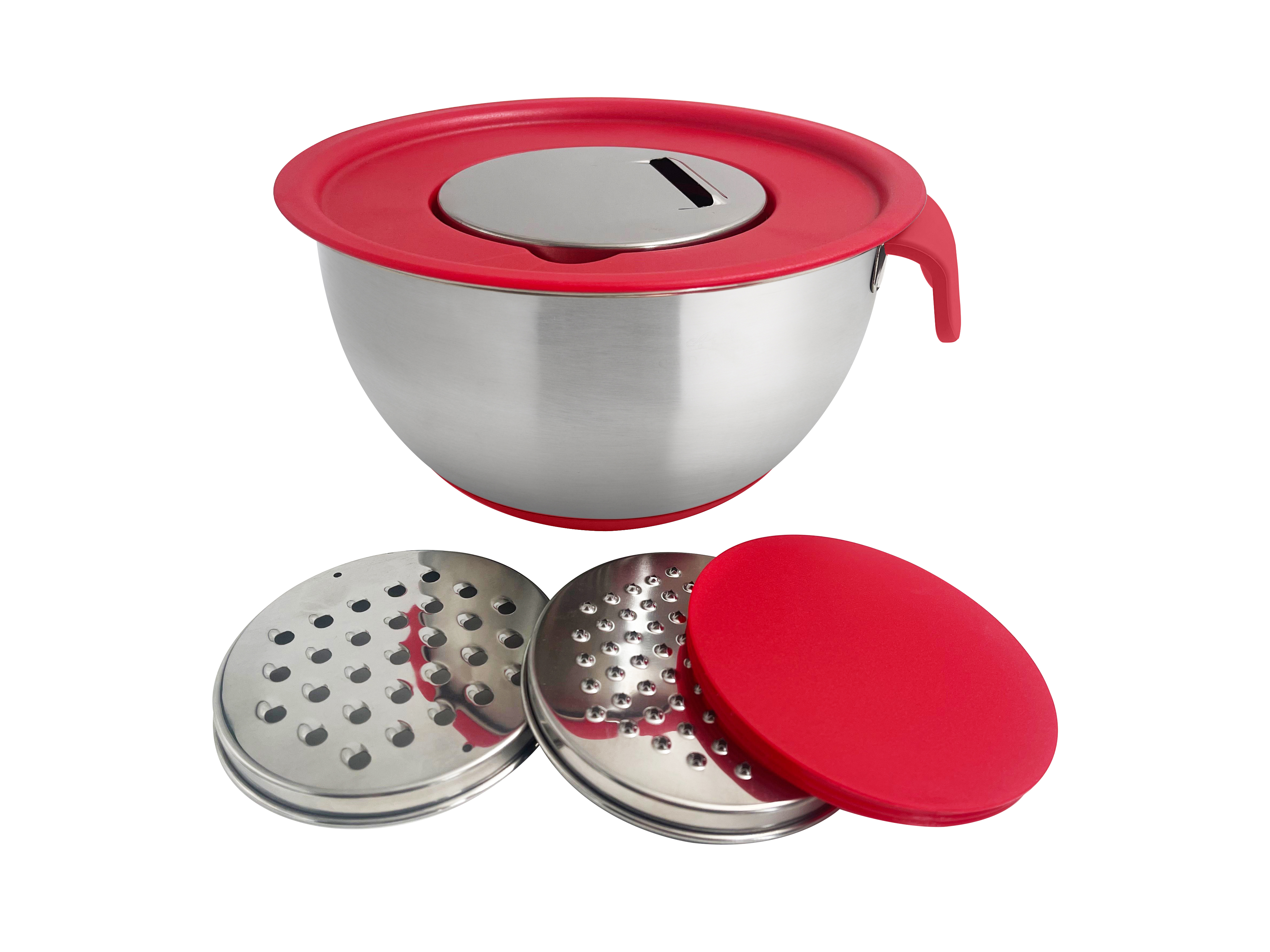 Factory Stainless Steel Mixing Bowl with Spout Salad Bowl Set Salad Spinner Set Mixing Bowl with Handle