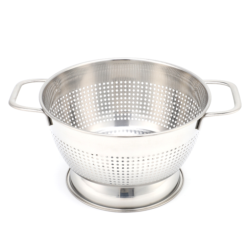 Fruit Vegetable Kitchen Strainer Colanders Set Stainless Steel Drain Wash Storage Drain Basket