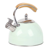 Custom 2.5L 3.0L Polished New Stainless Steel Whistling Tea Kettle Wood Handle Modern Food Grade Stove Top Tea Pot Top Seller