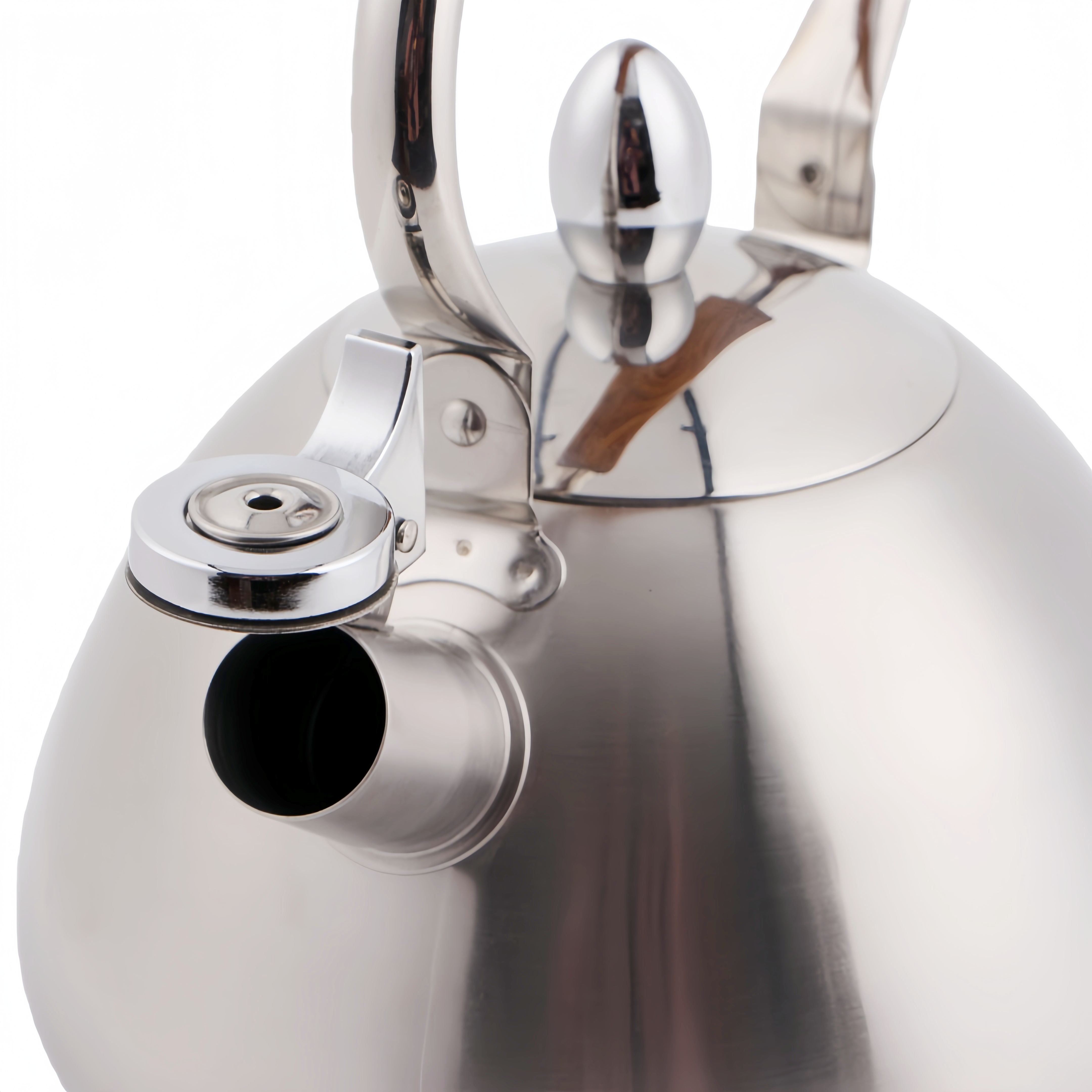 Factory Wholesale 3.0L Whistling Tea Kettle Pot Wood-Pattern Cool-Touch Handle Stainless Steel Hot Water Teapot for ALL Stovetop