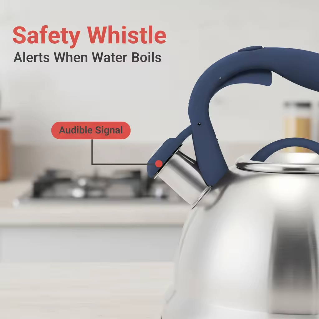 Factory Wholesale 2.8- 3L Whistling Tea Kettle Tea Pot Customized Color Stainless Steel Hot Water Teapot for ALL Stovetop