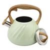 2.7L Kitchen Home Water Tea Pot Stainless Steel Whistling Kettle Wood Grain Handle With Color Painting