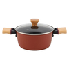 9 PCS Customizable Ceramic Non Stick Pans and Pots Set Induction Cast Aluminum Cookware Set Pots and Pans Set with Wood Handle