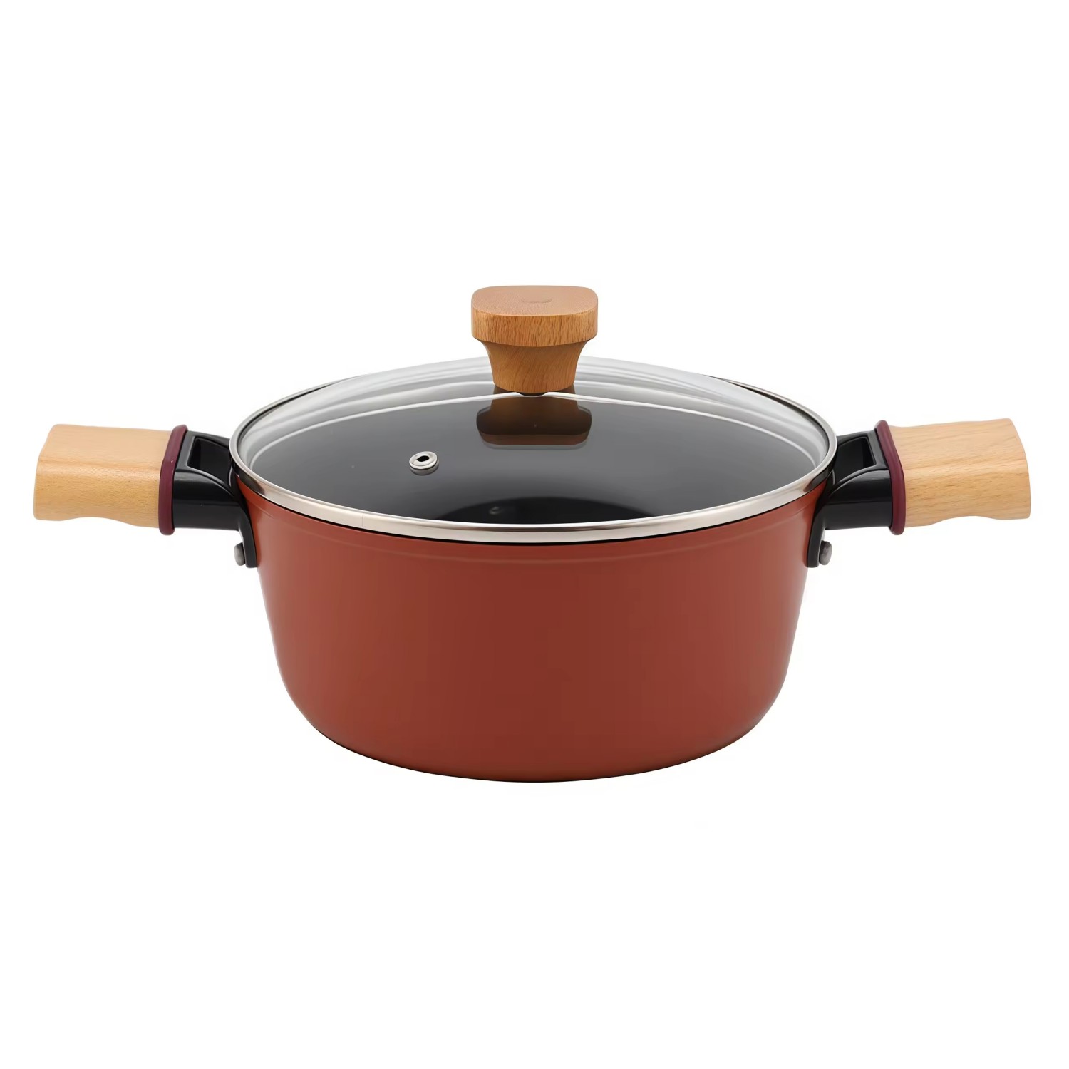 9 PCS Customizable Ceramic Non Stick Pans and Pots Set Induction Cast Aluminum Cookware Set Pots and Pans Set with Wood Handle