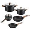8 PCS Factory Customizable Ceramic Granite Non Stick Pans and Pots Set Induction Forged Aluminum Cookware Set PFOA & PFOS FREE