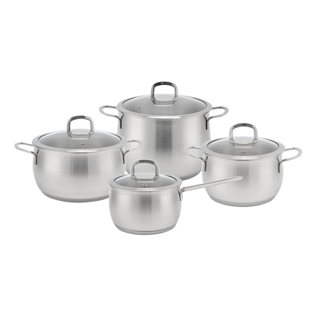 Wholesale Custom 6 Piece Apple Shape Stainless Steel Impact Bonded Bottom Pots And Pans Non-Toxic Kitchen Cookware Set