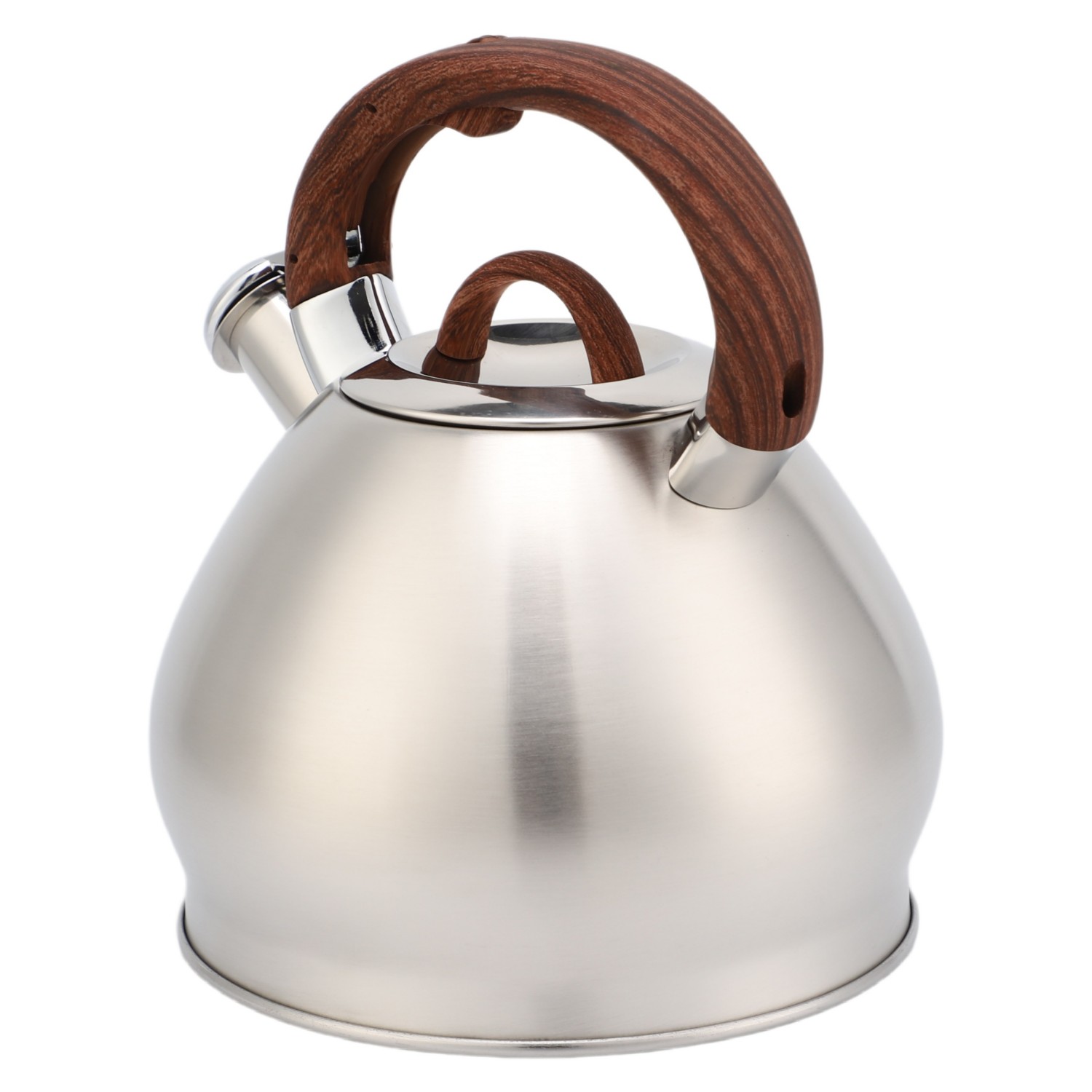 3.0L Stove Top Stainless Steel Tea Pot New Food Grade Polished Custom Top Seller Whistling Tea Kettle With Wood Handle
