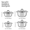 Hot Sale Cooking Pot Heavy Weight 5ply Base Stainless Steel Casserole Soup Pot Stock Pots with Stainless Steel Handle