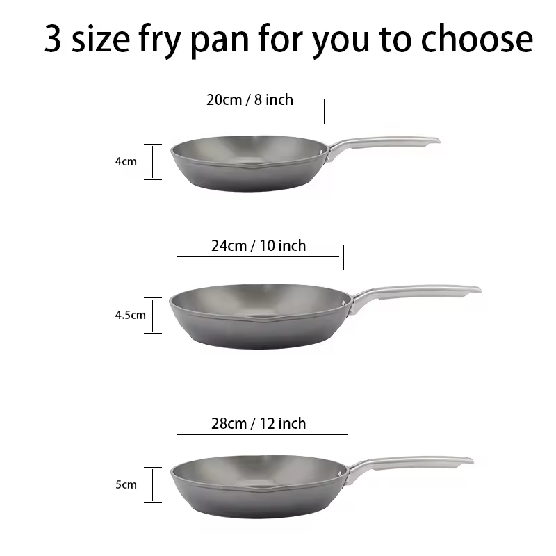 Premium Hard-Anodized Nonstick Aluminum Fry Pan Skillets Oven Safe to 500F Durable Desktop Oven Frying Pan Set PFOA Free