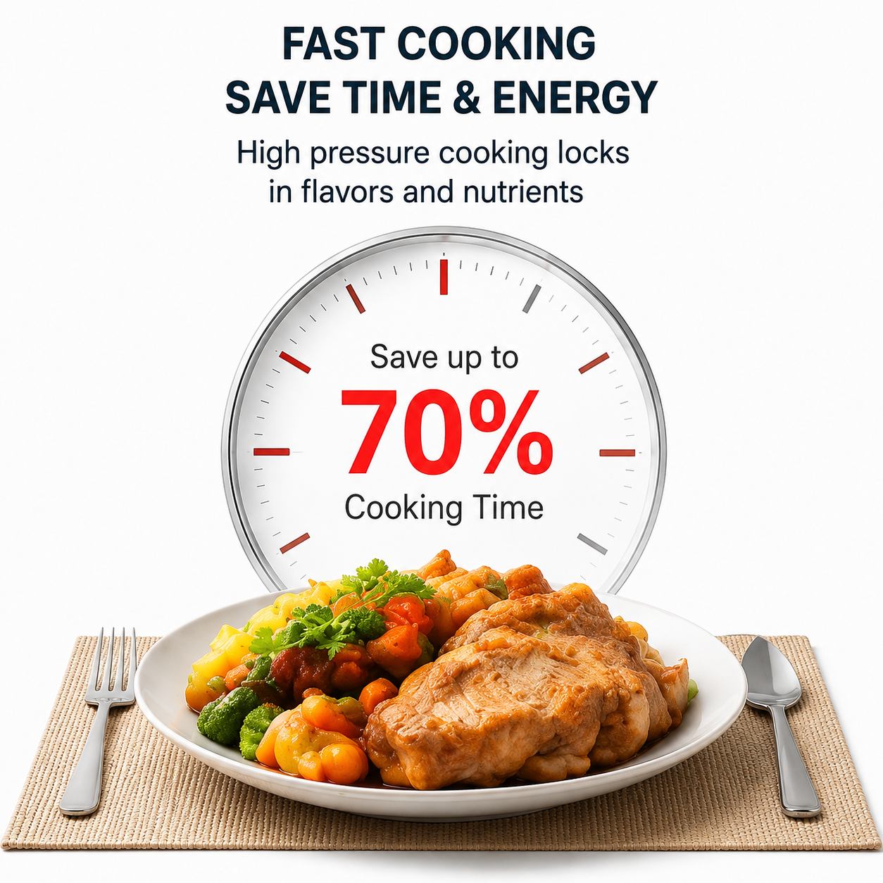 Factory Supply Multi-Functional Stainless Steel Pressure Cooker 4L 6L 8L 10L Sizes Stainless Steel Fast Cooking Pressure Cooker