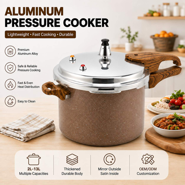 Factory Supply Multi-Functional 2/3/4/5/7/9/11/13L Aluminum Alloy Pressure Cooker Aluminum Alloy Fast Cooking Pressure Cooker