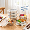 New Arrival Factory 304 Stainless Steel Fresh-keeping Lunch Box Transparent Lid Leak-proof Food Grade Microwave Sealed Box