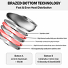 Factory Supply Wholesale Stainless Steel Frying Pan Set Kitchen Cooking Brazed Bottom Frying Pan Set with Stainless Steel Handle