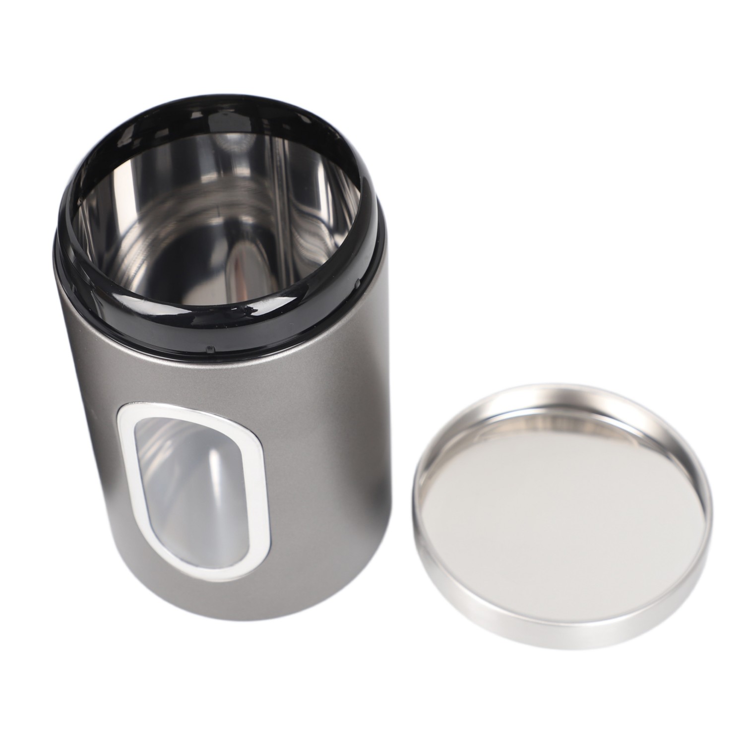 Kitchen Supplies Stainless Steel Storage Jars Visible Glass Sealed Jars Grain Tea Cans Food Storage Jars