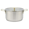 Factory New Arrival Stainless Steel Cookware Set with Golden Handle Cooking Pots Brazed Bottom Cookware Set Saucepan Frypan