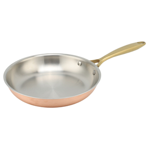 Factory Customized Hot Sale Wholesale 3 Layer Copper Tri-ply Stainless Steel Pan 20/24/26/28cm Non-Coating Cookware Frying Pan