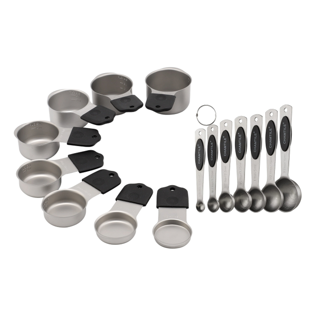 Magnetic Stainless Steel Measuring Cups Set Measuring Tools With Silicone Handle- Accurate and Durable Kitchen Tool