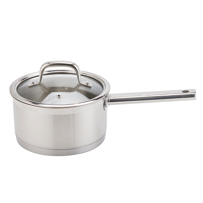 Factory New Arrival Stainless Steel Cookware Set with Handle Cooking Pots Impact Bonded Bottom Cookware Set Saucepan Saute Pan
