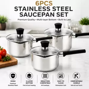 Factory New Arrival Stainless Steel 304 Cookware Set with Bakelite Handle Cooking Pots Brazed Bottom Cookware Set Saucepan