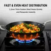 Factory New Arrival Design Seasoned Carbon Steel 30/35 cm Wok Pan Naturally No Coating Wok Pans Skillets Induction Compatible