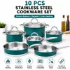 Factory New Arrival Stainless Steel Cookware Set with Handle Cooking Pots and Pans Brazed Bottom Cookware Set Saucepan Casserole