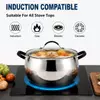 Factory Supply Stainless Steel Apple-Shaped Casserole Set With Stainless Steel + Silicone Handle and Lid Brazed Bottom Casserole