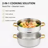 Factory Supply Wholesale Kitchen Soup Steamer Pot Set With Lid Stainless Steel Cooking Pot Set Cookware Set with Capsuled Bottom