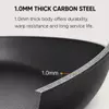 Factory New Arrival Design Seasoned Carbon Steel 30/35 Cm Wok Pan Naturally Non Stick Pans Skillets Induction Compatible